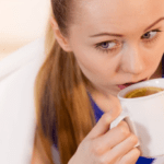 Tooth extraction healing process with a coffee cup